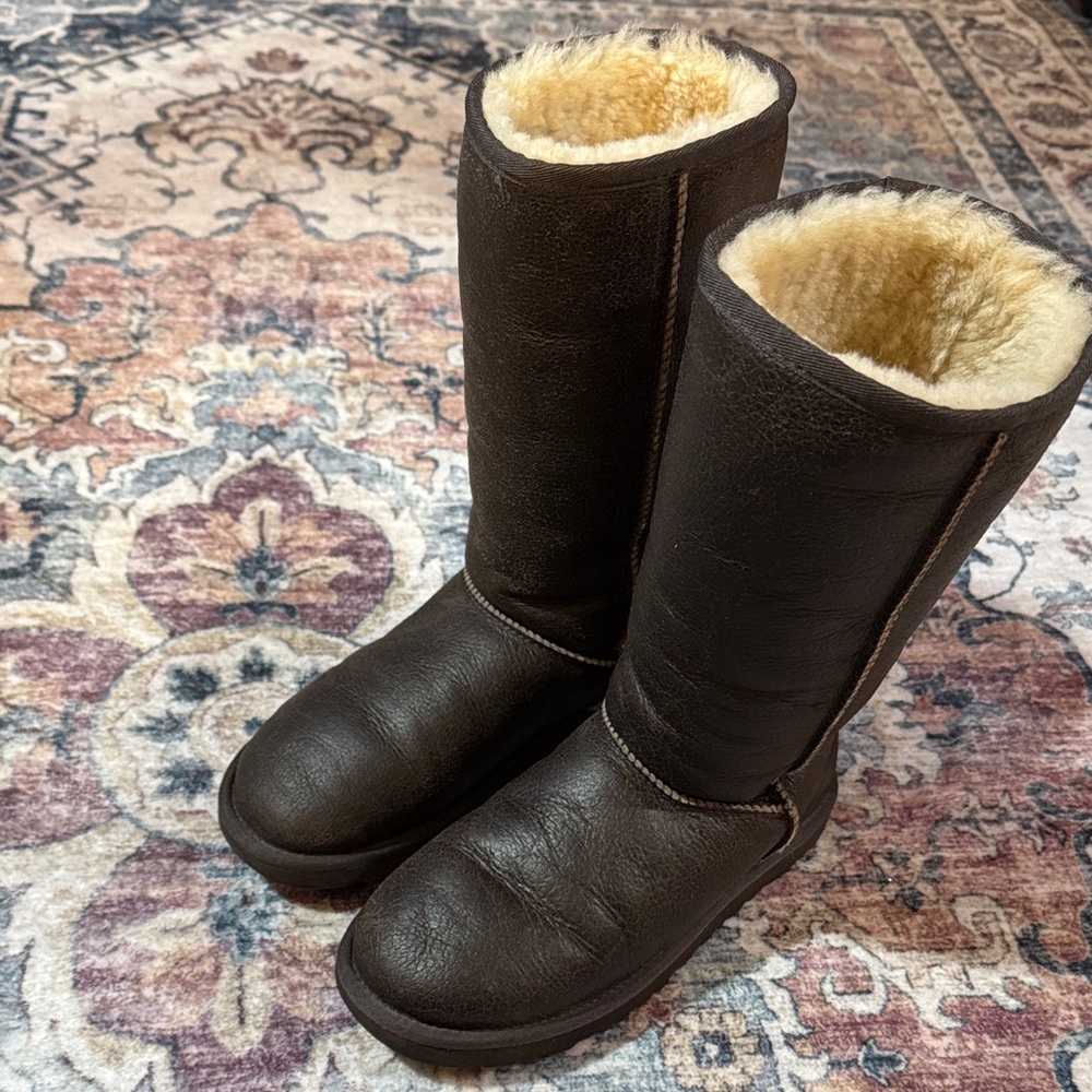 UGG Dark Brown Leather Boots